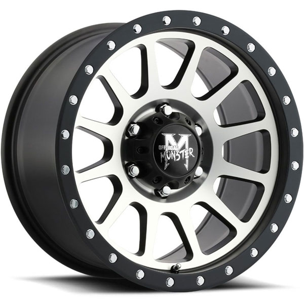 Off-Road Monster M10 Flat Black with Machined Face Center Cap