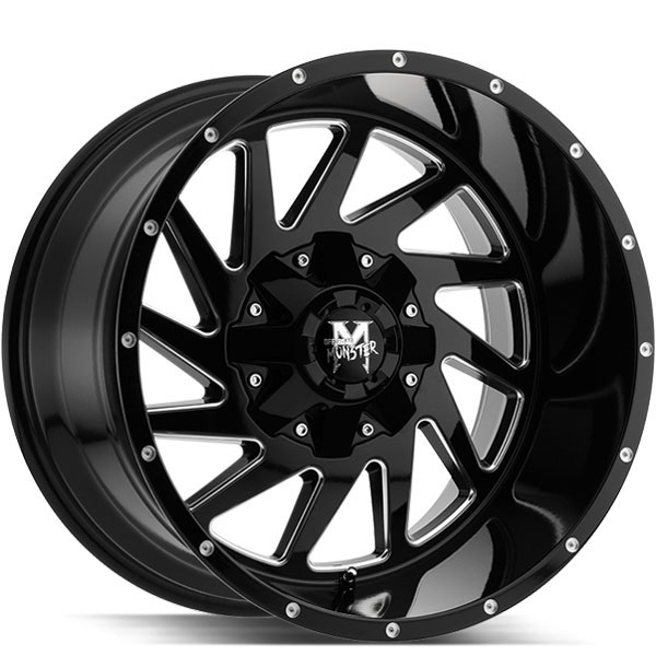 Off-Road Monster M12 Gloss Black with Milled Edges Center Cap