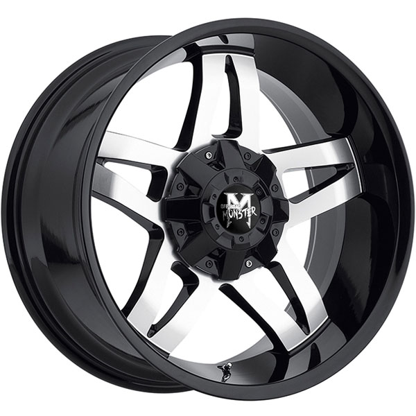 Off-Road Monster M15 Gloss Black with Machined Face Center Cap