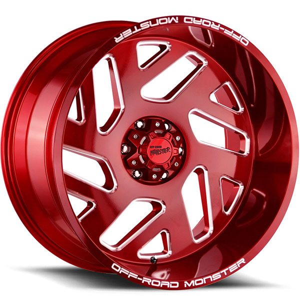 Off-Road Monster M19 Candy Apple Red with Milled Edges Center Cap