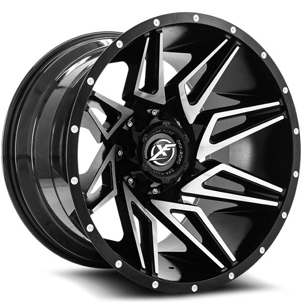 XF Off-Road XF-218 Gloss Black with Machined Face Center Cap