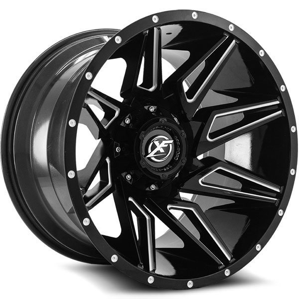 XF Off-Road XF-218 Gloss Black with Milled Spokes Center Cap
