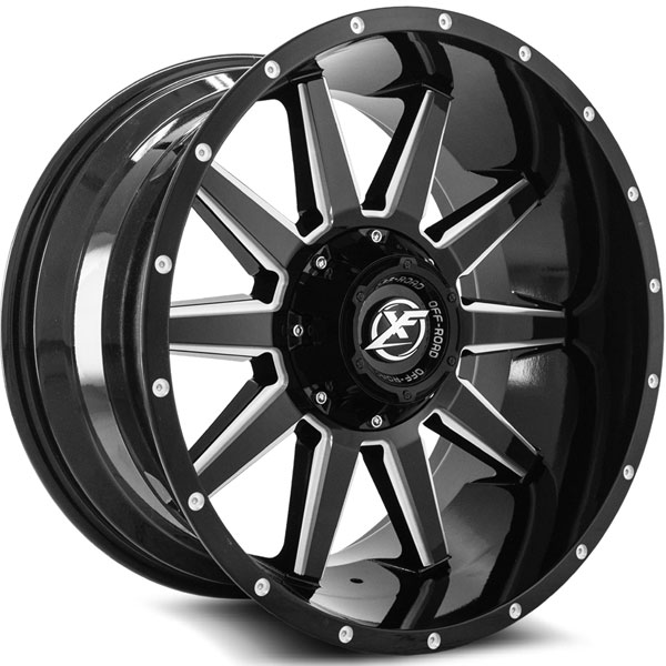 XF Off-Road XF-219 Gloss Black with Milled Spokes Center Cap