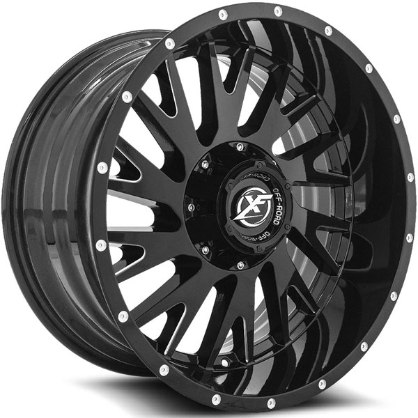 XF Off-Road XF-221 Gloss Black with Milled Spokes Center Cap