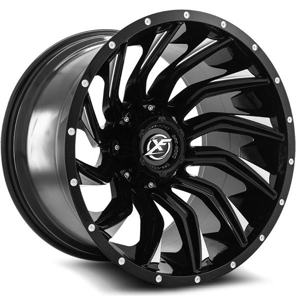 XF Off-Road XF-224 Gloss Black with Milled Spokes Center Cap