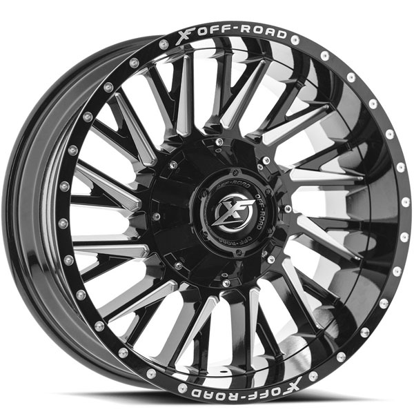 XF Off-Road XF-226 Gloss Black with Milled Spokes Center Cap
