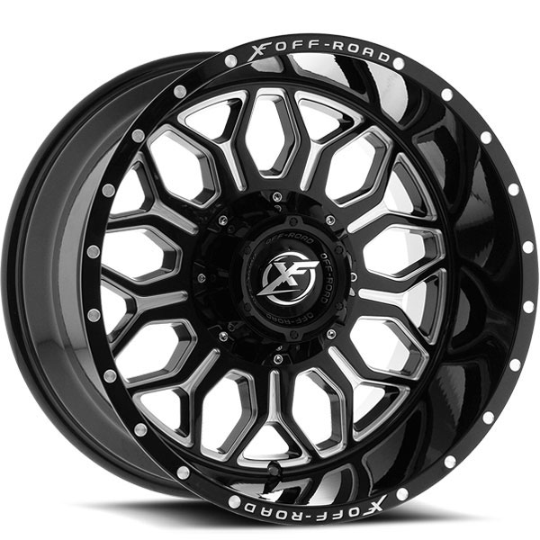 XF Off-Road XF-227 Gloss Black with Milled Spokes Center Cap