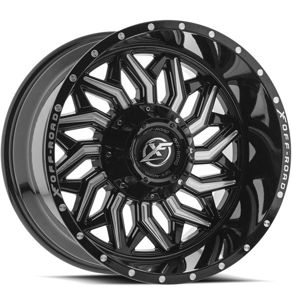 XF Off-Road XF-228 Gloss Black with Milled Spokes Center Cap