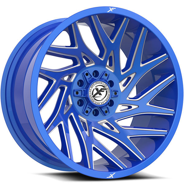 XF Off-Road XF-229 Blue with Milled Spokes Center Cap