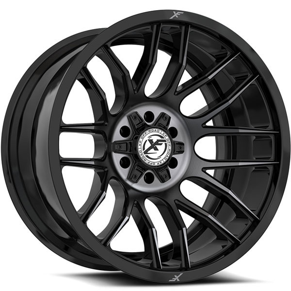 XF Off-Road XF-232 Gloss Black Machined with Titanium Face Center Cap