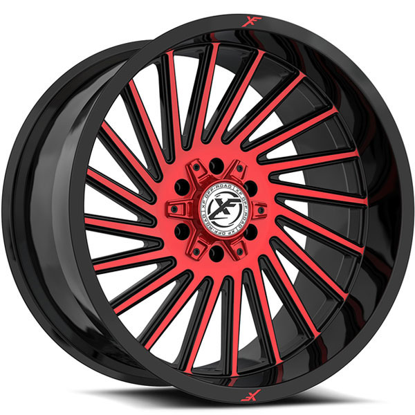 XF Off-Road XF-239 Gloss Black with Red Milled Spokes Center Cap
