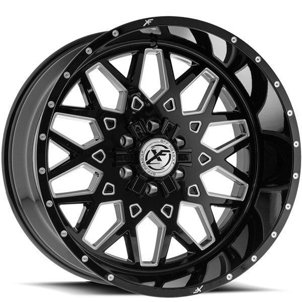 XF Off-Road XFX-307 Gloss Black with Milled Spokes Center Cap