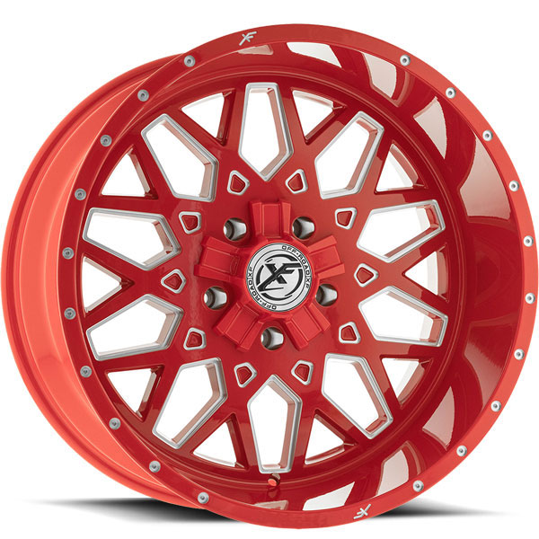 XF Off-Road XFX-307 Red with Milled Spokes Center Cap